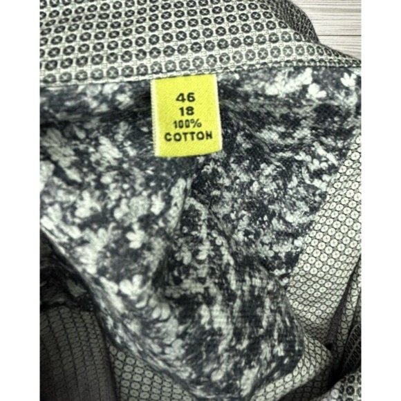 Robert Graham X Tailored Fit Button Up Mens Size 46/18‎ 100% Cotton Gray White - Picture 7 of 11